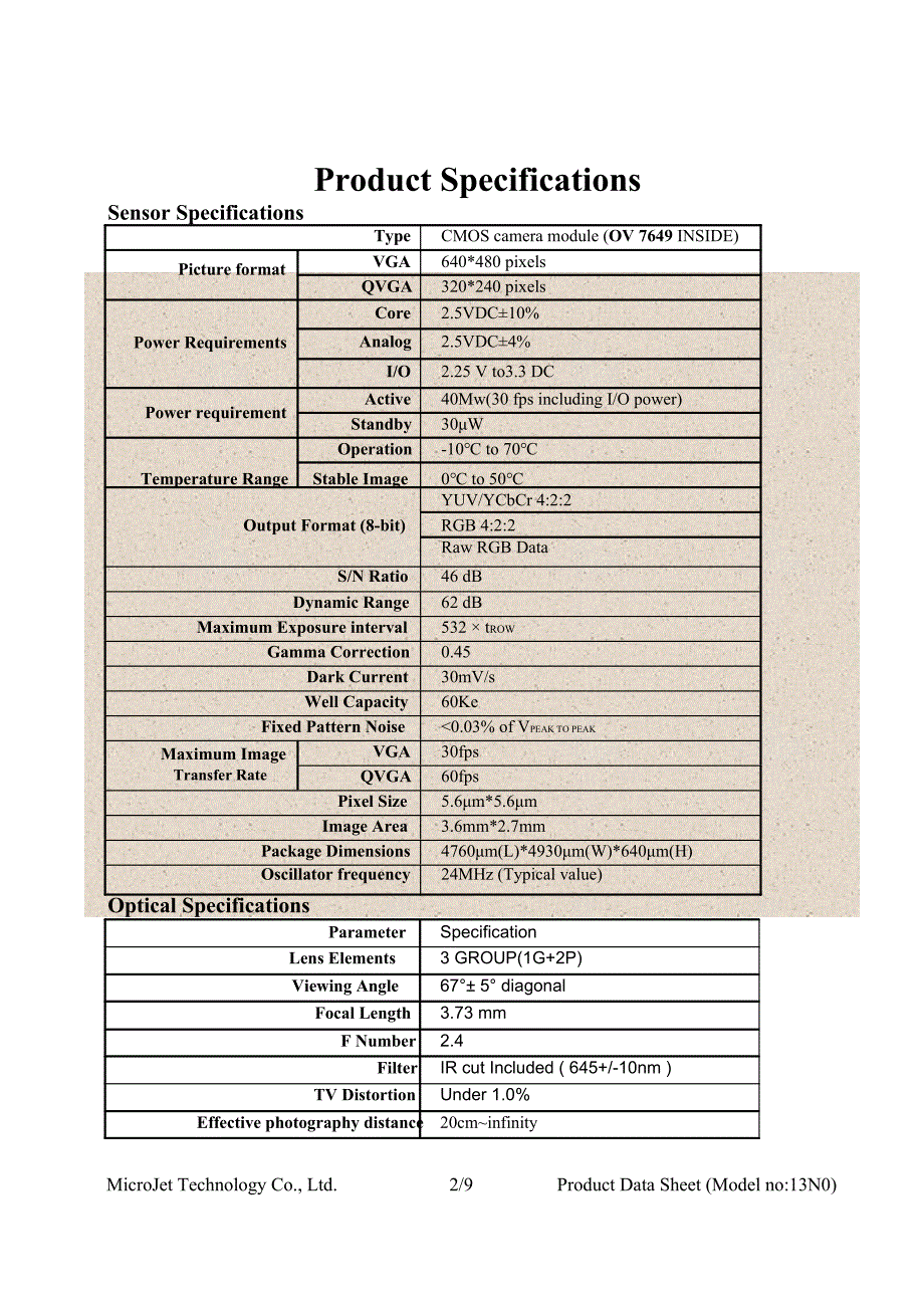 机器人摄像头00113N0 ov7649_第2页