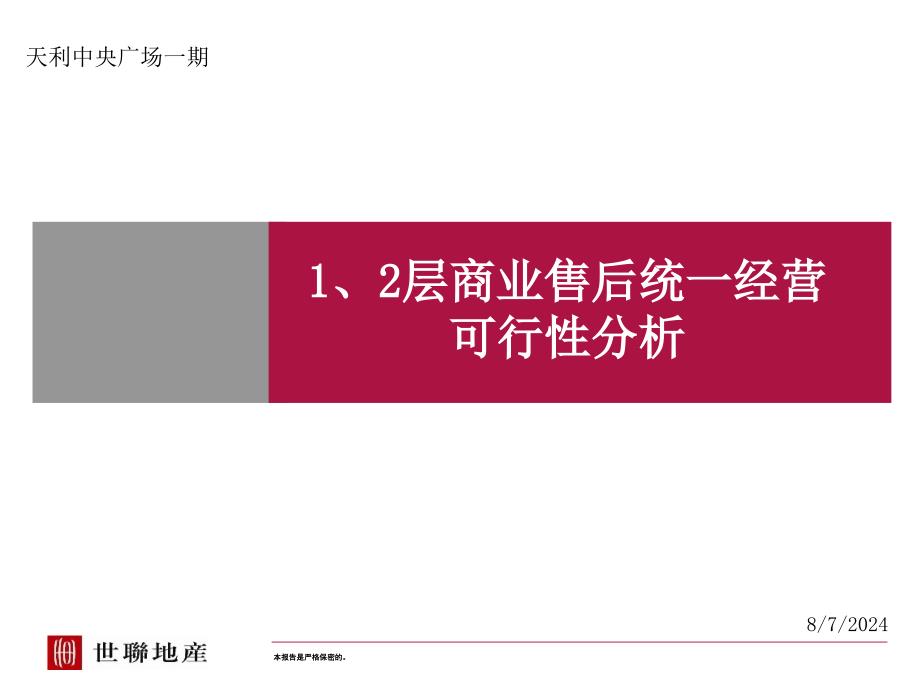 世联深圳天立中央广场价格商业返租测算_第1页