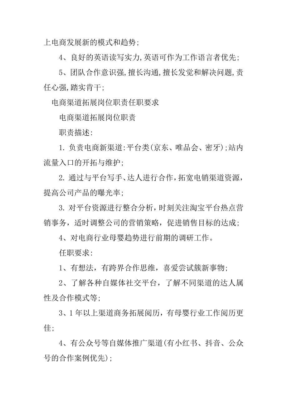 2023年电商渠道岗位职责13篇_第4页