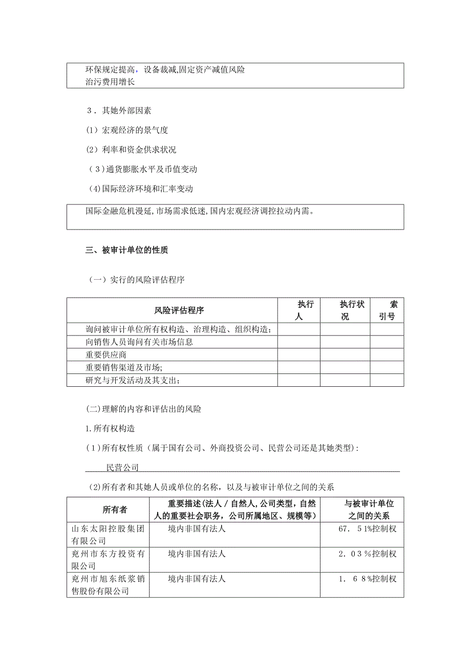 风险评估工作底稿_第3页