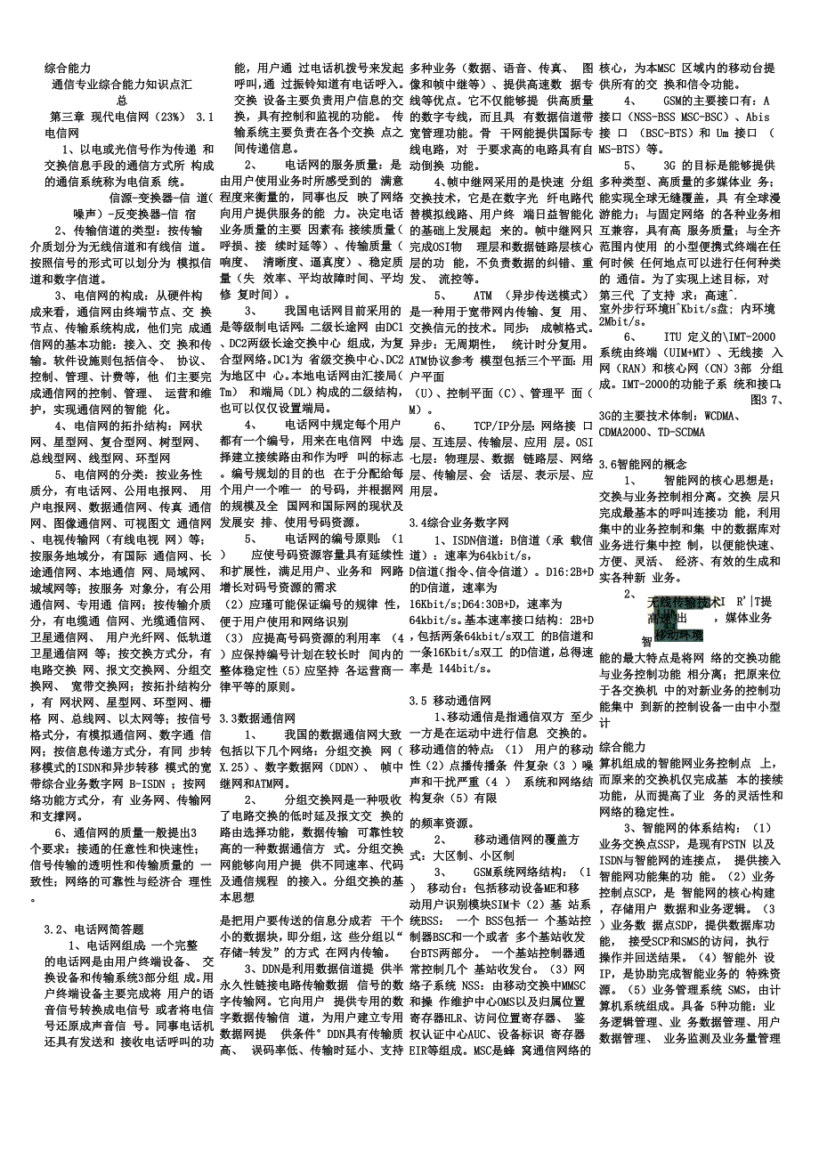 通信专业综合能力-知识点汇总_第2页