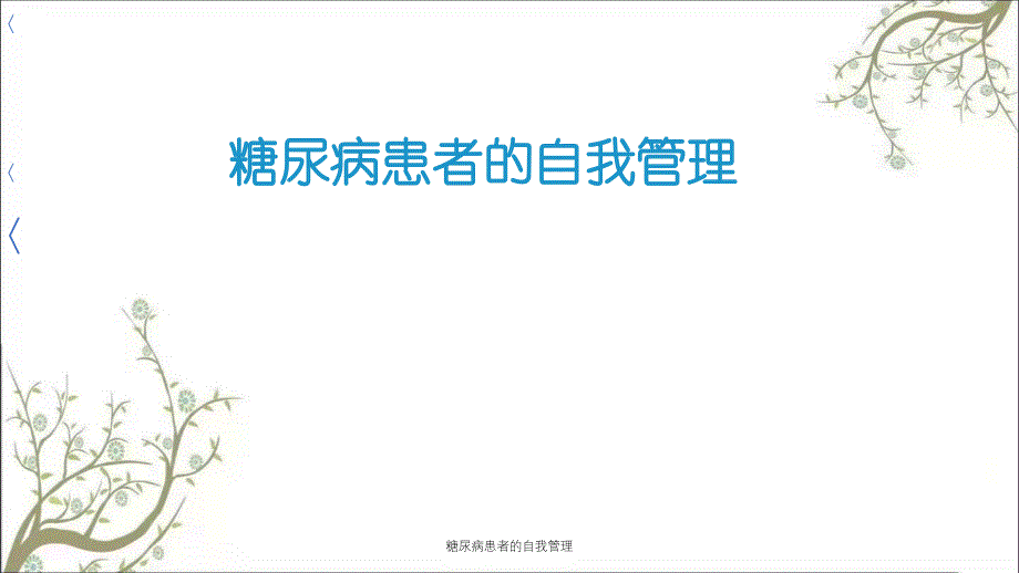 糖尿病患者的自我管理_第1页