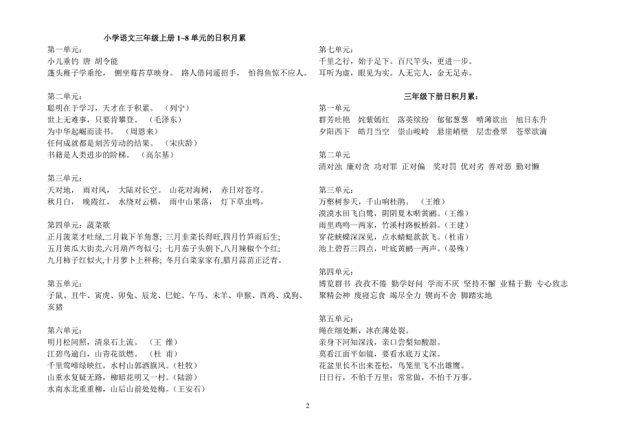 一至六年级上册日积月累_第2页