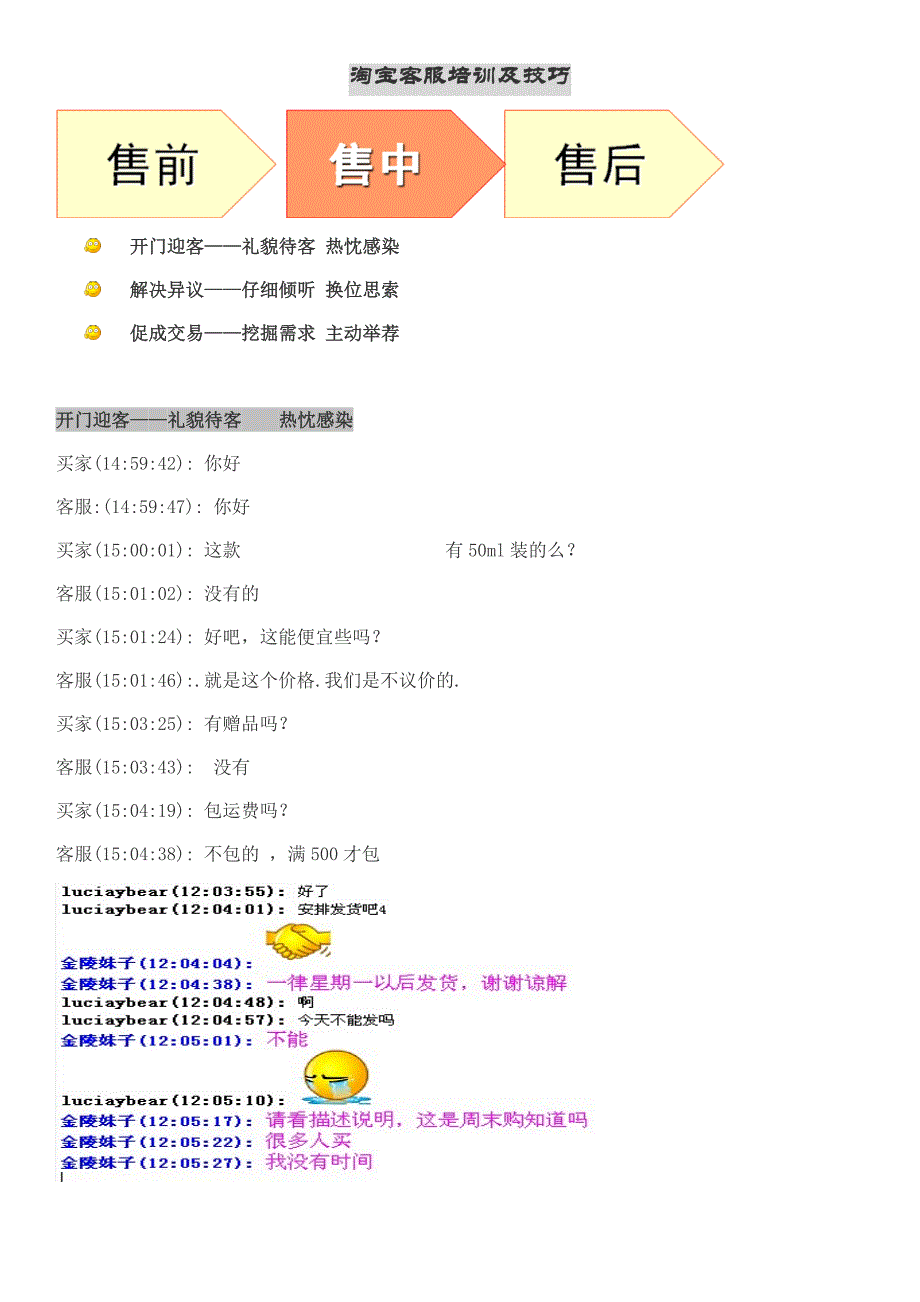 淘宝客服培训以及销售技巧_第1页