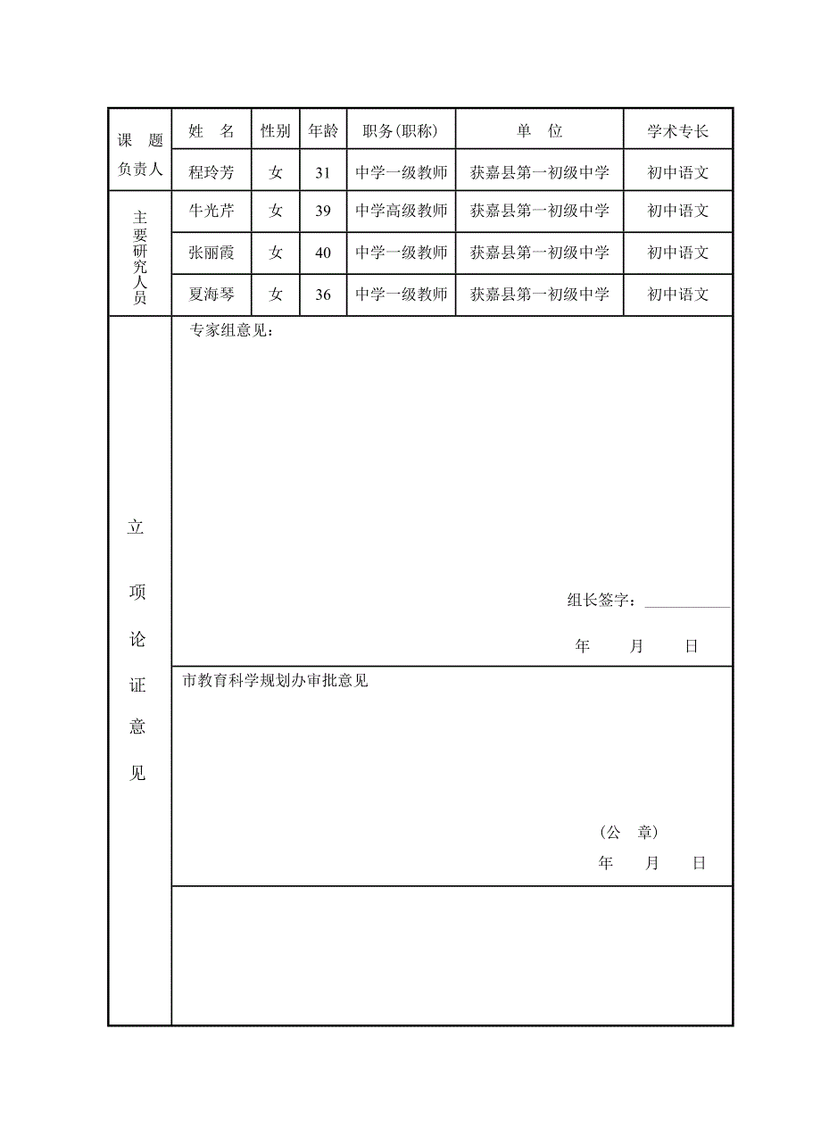 新乡市教科所立项书程玲芳_第4页