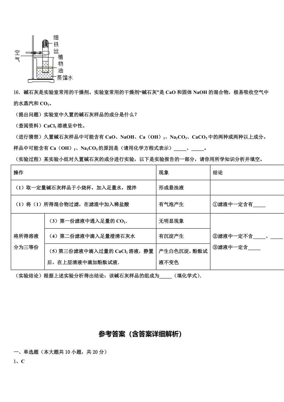 辽宁省大石桥市金桥管理区初级中学2023学年中考考前最后一卷化学试卷（含解析）.doc_第5页