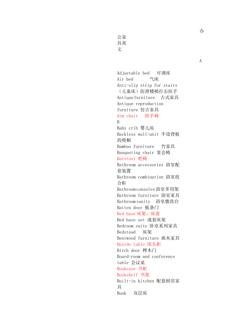 办公家具英文.doc_第1页