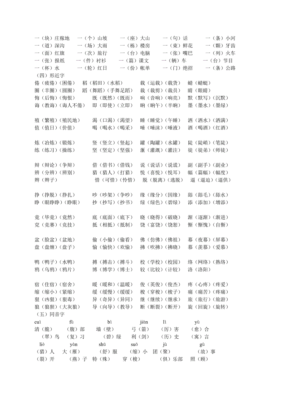 人教版小学三年级语文下册多音字、词语部分.doc_第3页