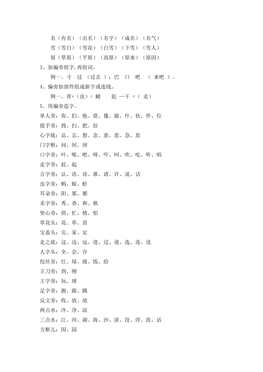 2016人教版小学一年级语文知识点_第2页