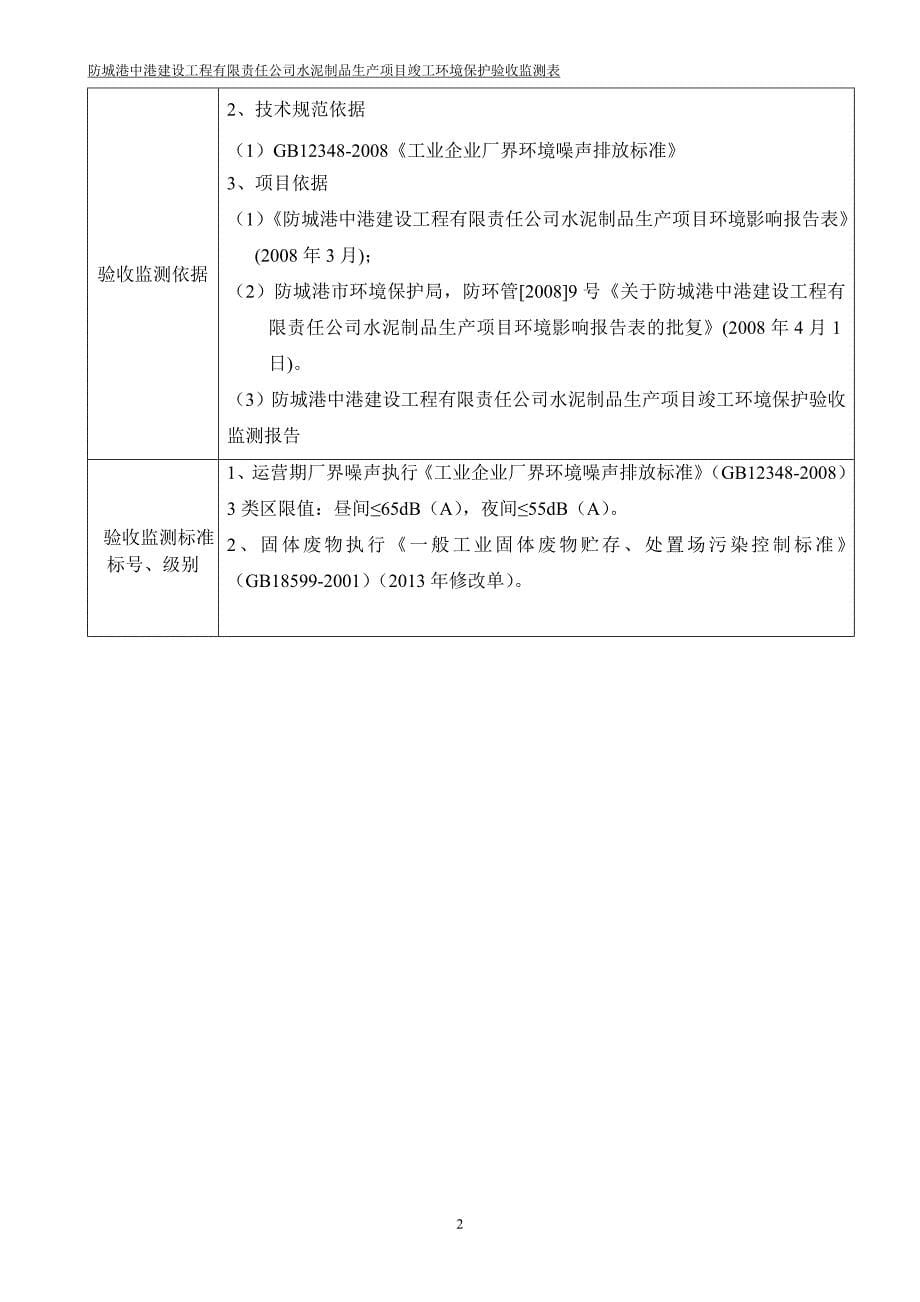 防城港中港建筑工程有限责任公司水泥制品生产项目环境保护设施竣工验收报告.doc_第5页