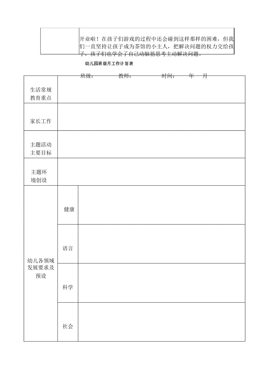 幼儿园资料——【特等奖 观察记录】大班 筹建爱心茶馆_第2页