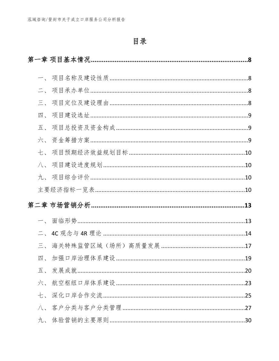 登封市关于成立口岸服务公司分析报告_模板_第2页