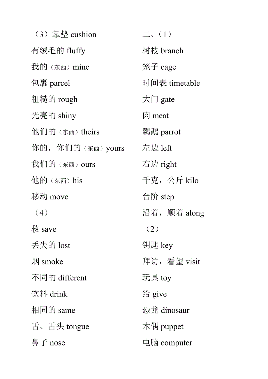 五年级下册单词、课文中译英(上海版牛津英语)_第2页