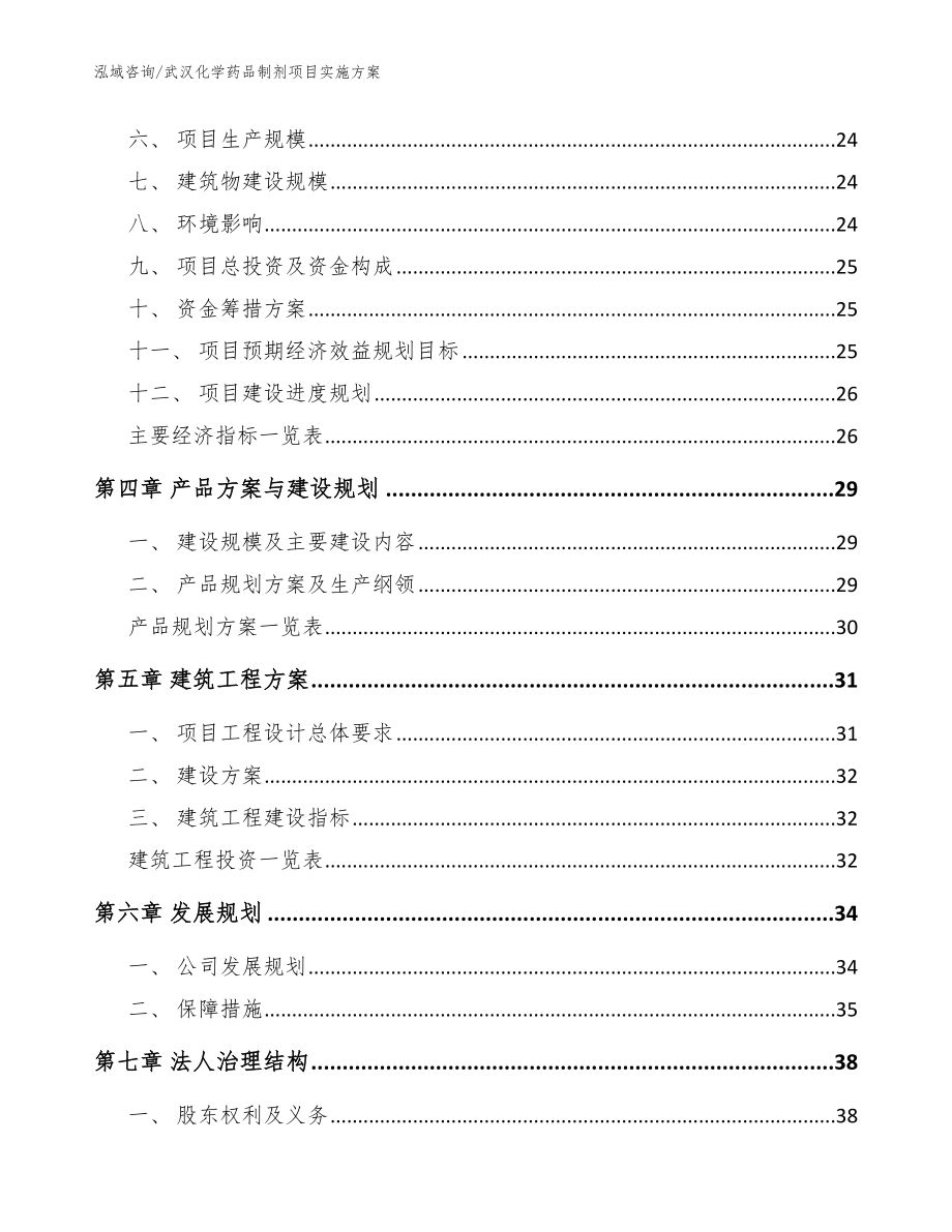 武汉化学药品制剂项目实施方案【参考模板】_第4页