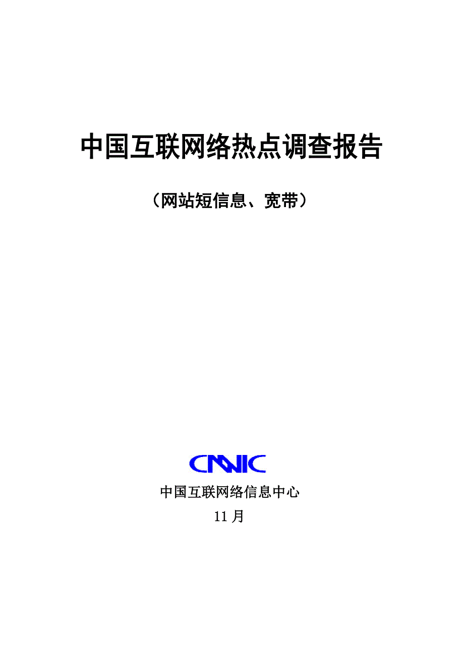 中国互联网络调查汇总报告_第1页