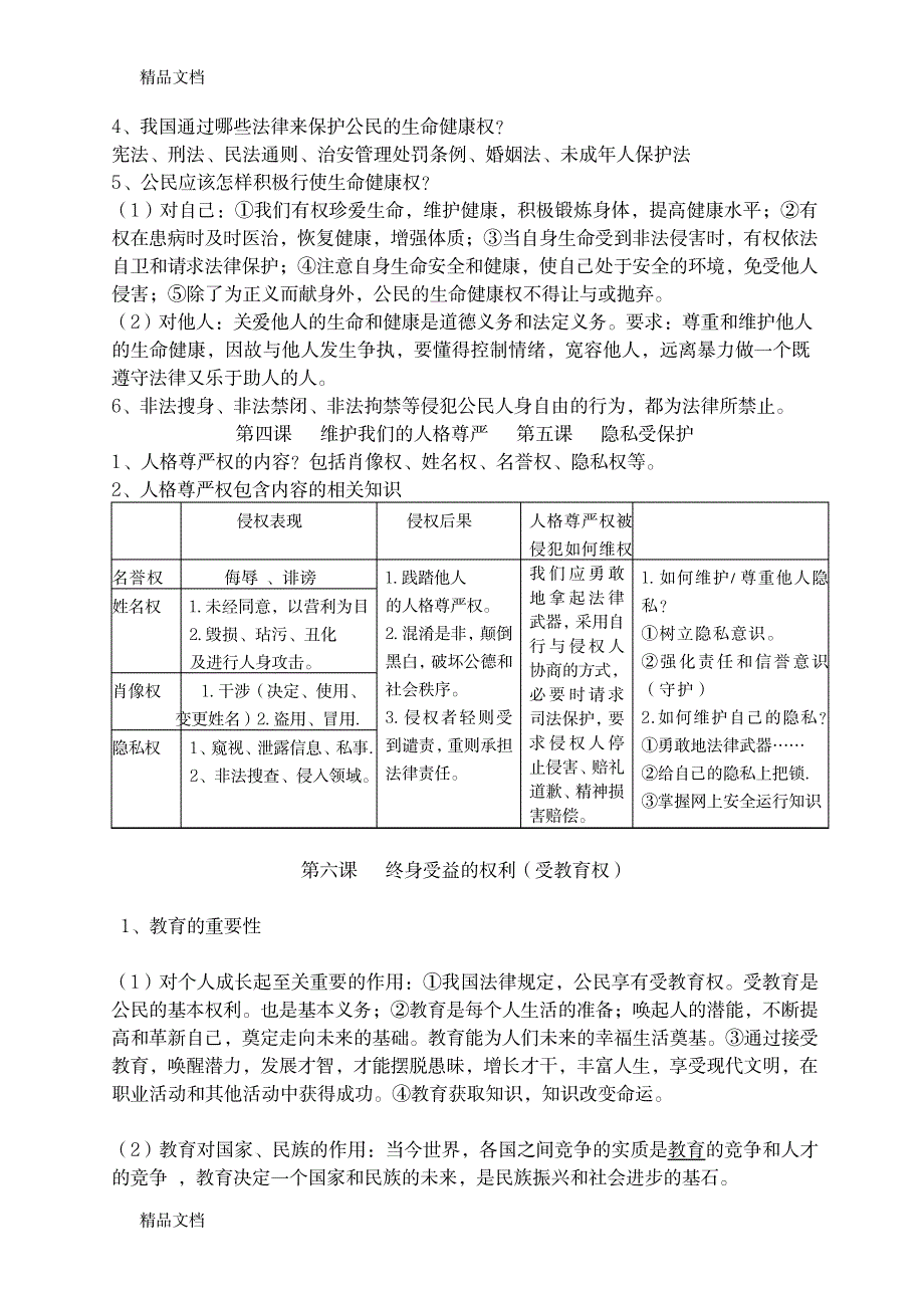 2023年最新八年级下册政治知识点归纳总结全面汇总归纳整理_第2页