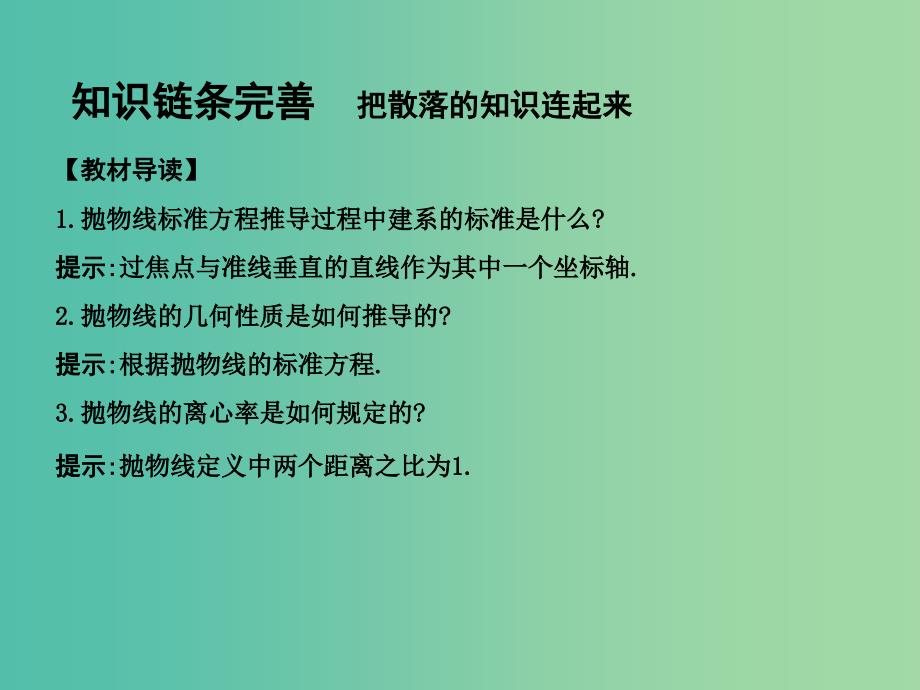 高考数学一轮复习 必考部分 第八篇 平面解析几何 第5节 抛物线课件 文 北师大版.ppt_第3页