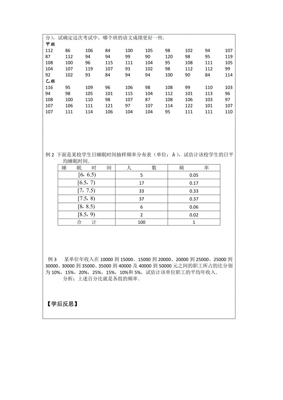 精校版人教A版数学必修三导学案：2.3.1平均数及其估计_第2页