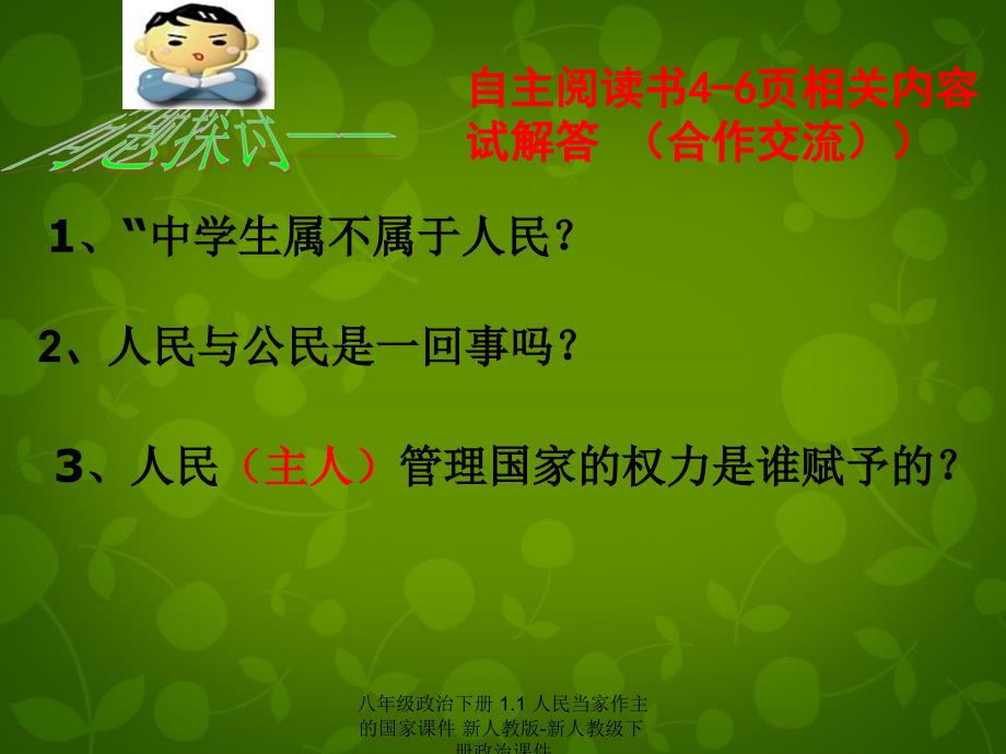 最新八年级政治下册1.1人民当家作主的国家课件新人教版新人教级下册政治课件_第3页