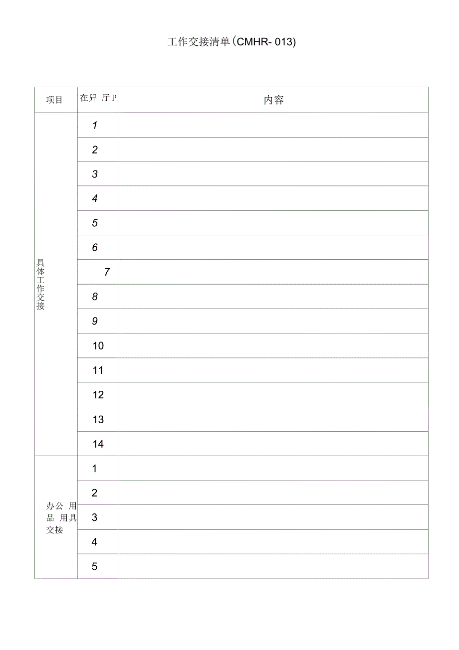 人员工作交接清单_第1页