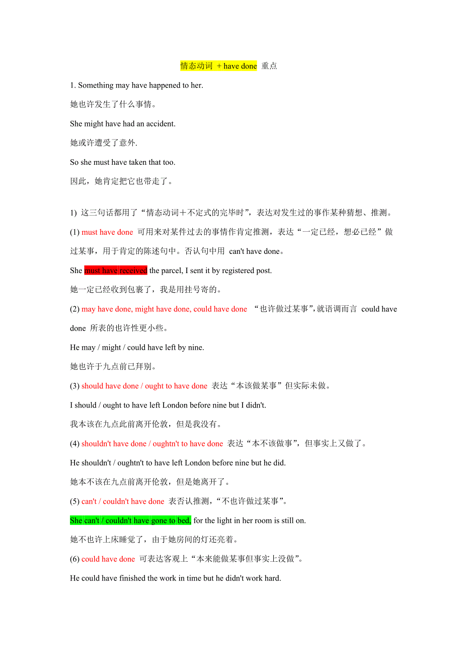 情态动词+have-done总结_第1页