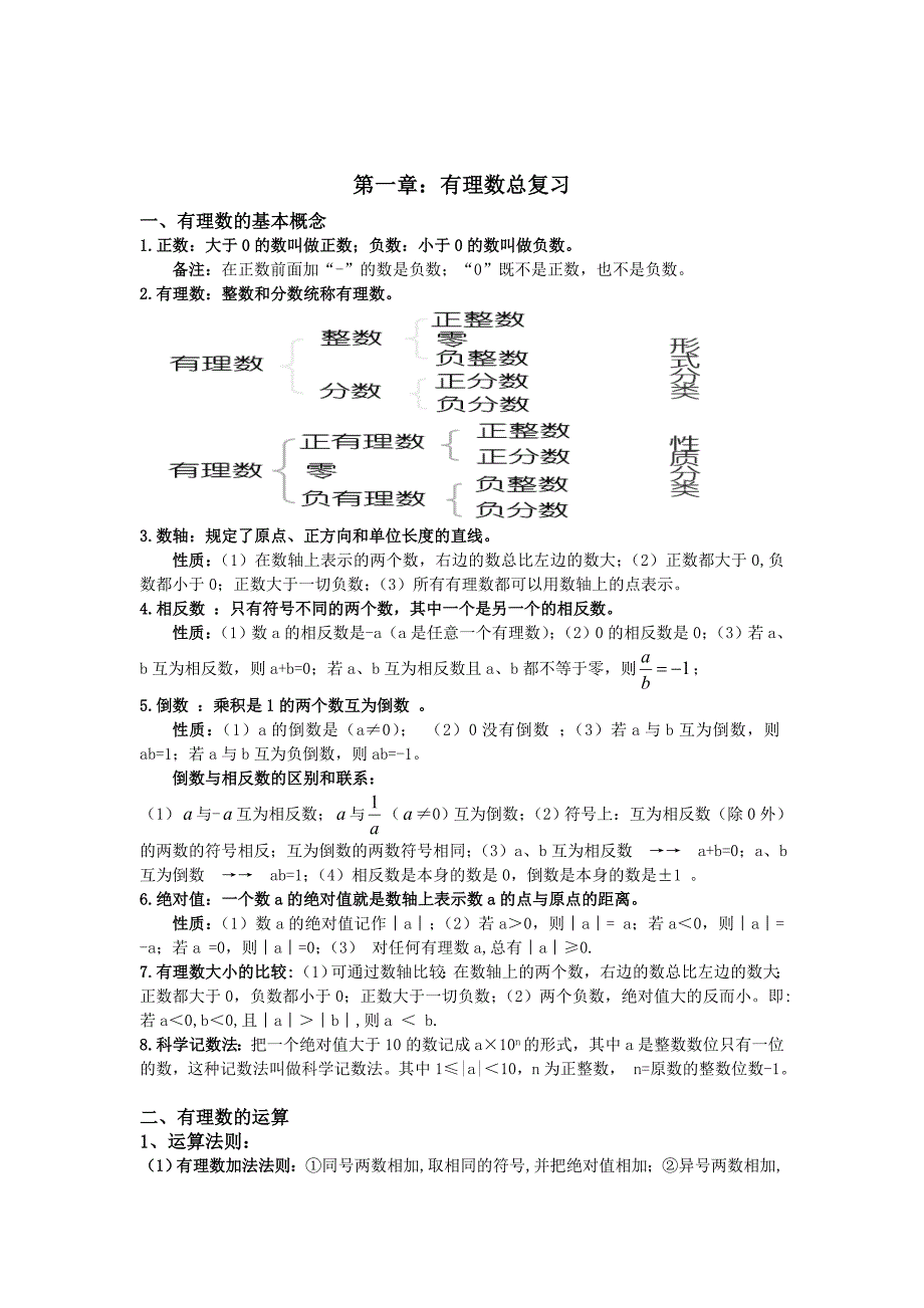 2023年人教版七年级数学上册各章知识点总结_第1页