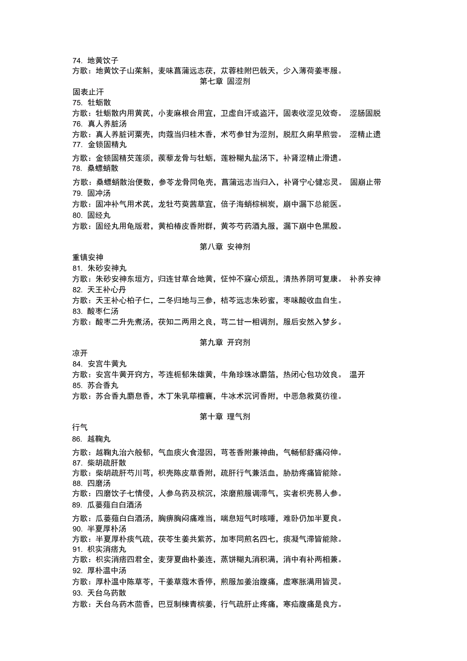 中内常用方剂150首副伤寒100条总结_第4页