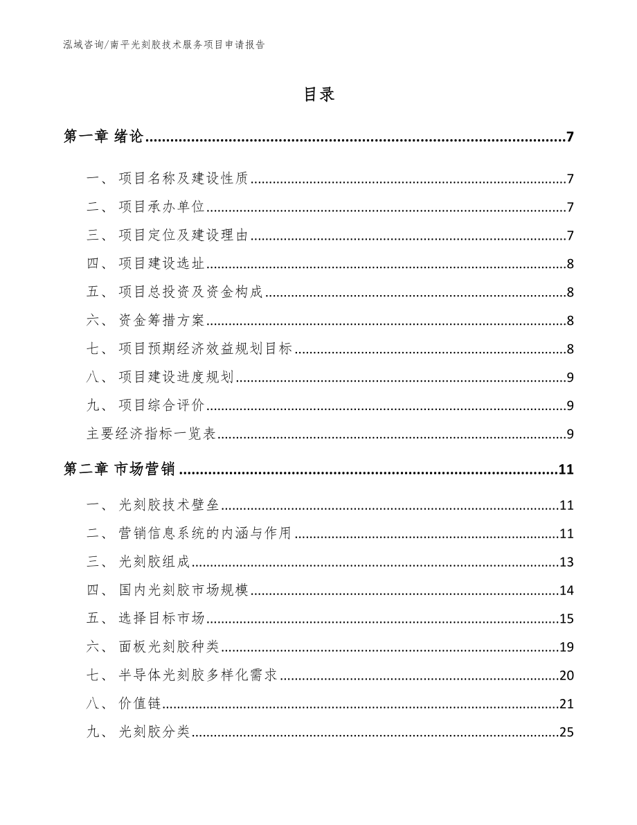 南平光刻胶技术服务项目申请报告_第2页