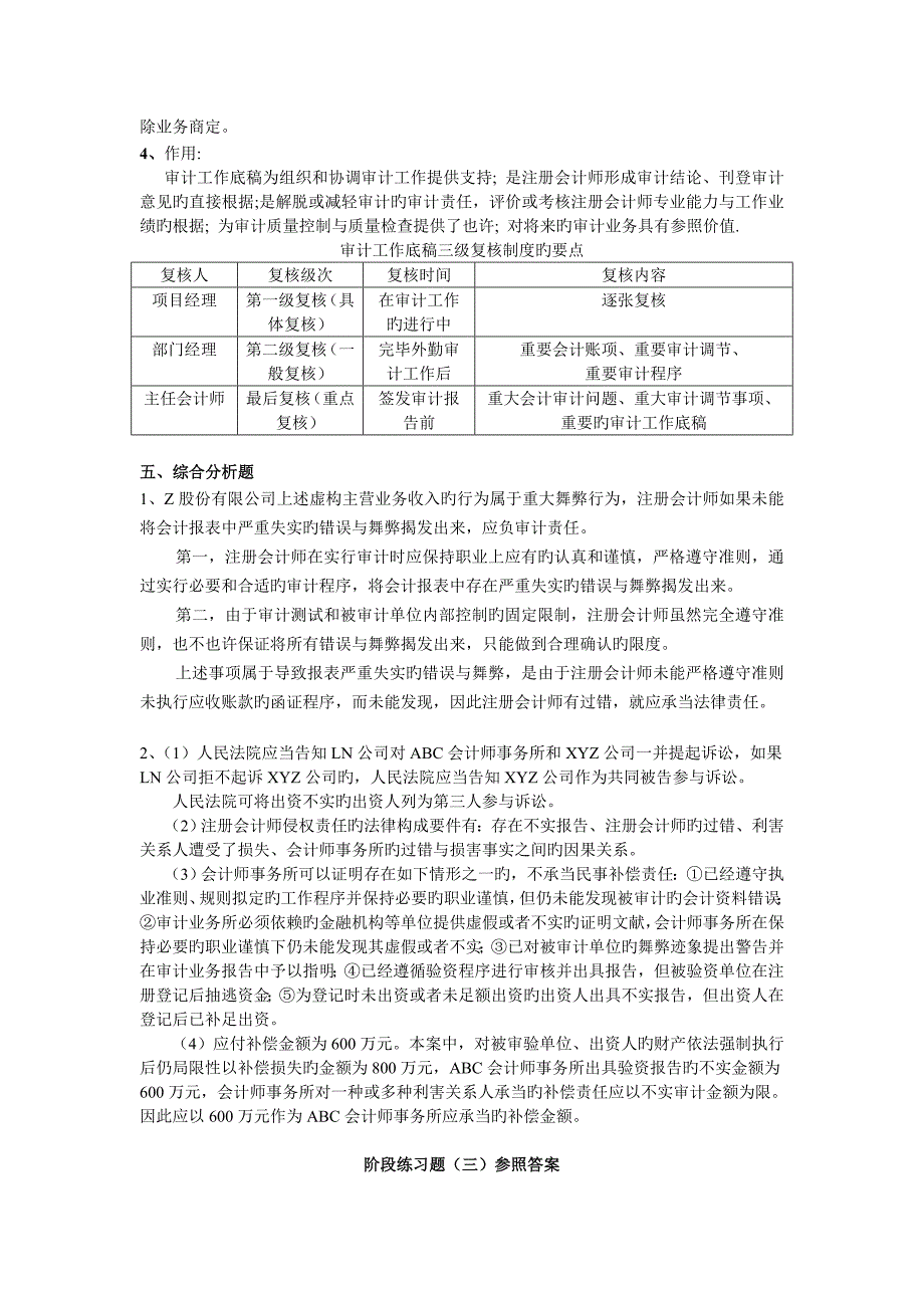 审计学练习全部答案_第4页