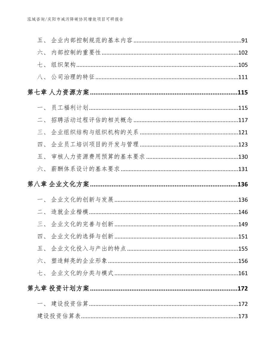 庆阳市减污降碳协同增效项目可研报告【范文模板】_第5页