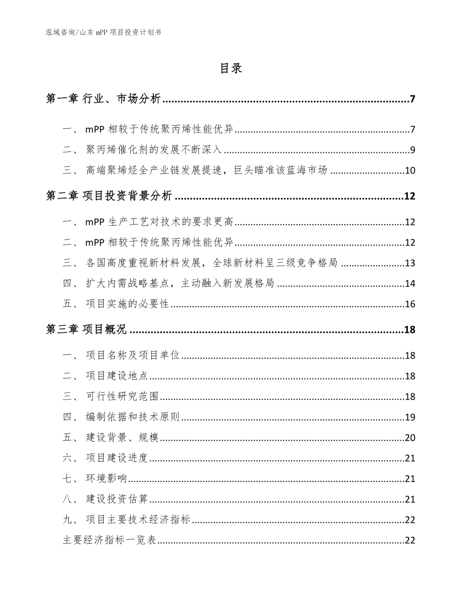 山东mPP项目投资计划书【模板范文】_第1页