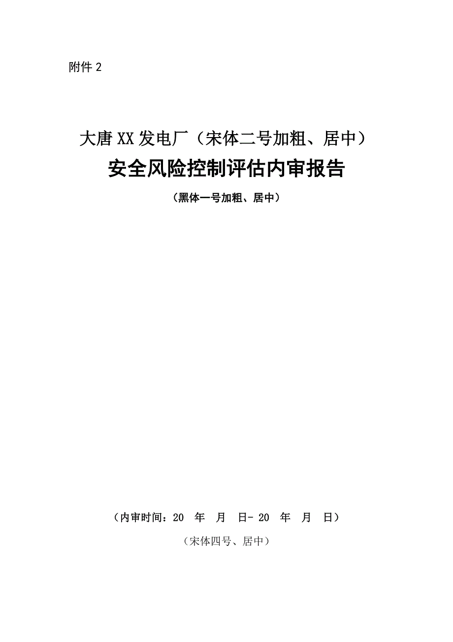 安全风险控制评估企业内审报告(模板)_第1页