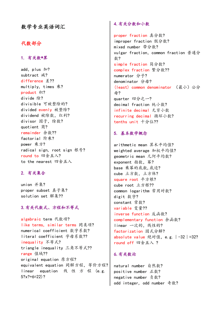 数学专业英语常用词汇_第1页