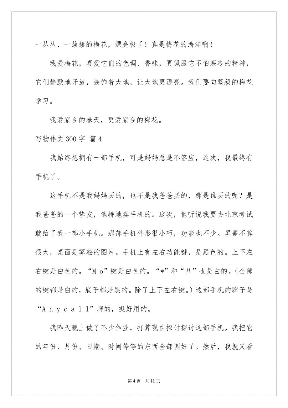 精选写物作文300字锦集十篇_第4页