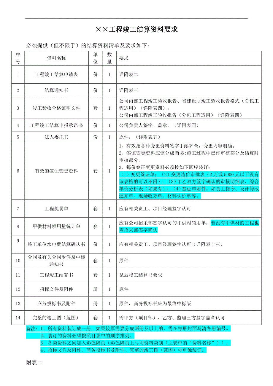 4、竣工结算资料要求模板_第1页