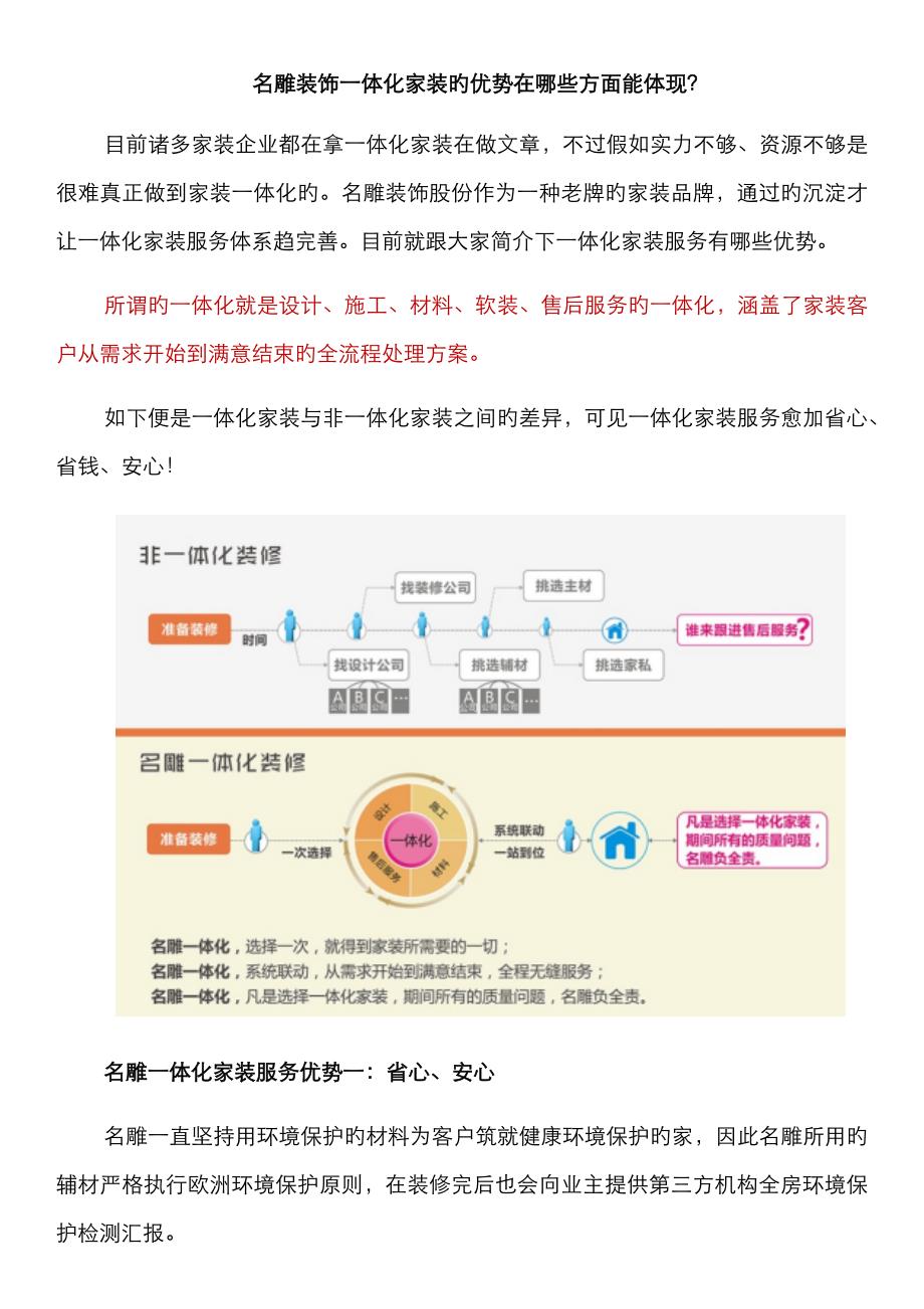 名雕装饰一体化家装的优势在哪些方面能体现？_第1页