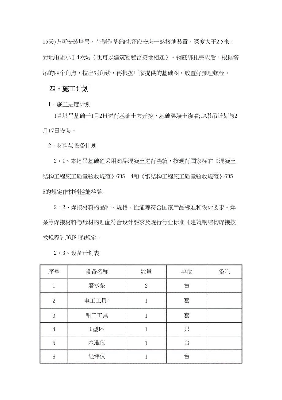 天然地基塔吊基础施工方案实用文档(DOC 48页)_第4页