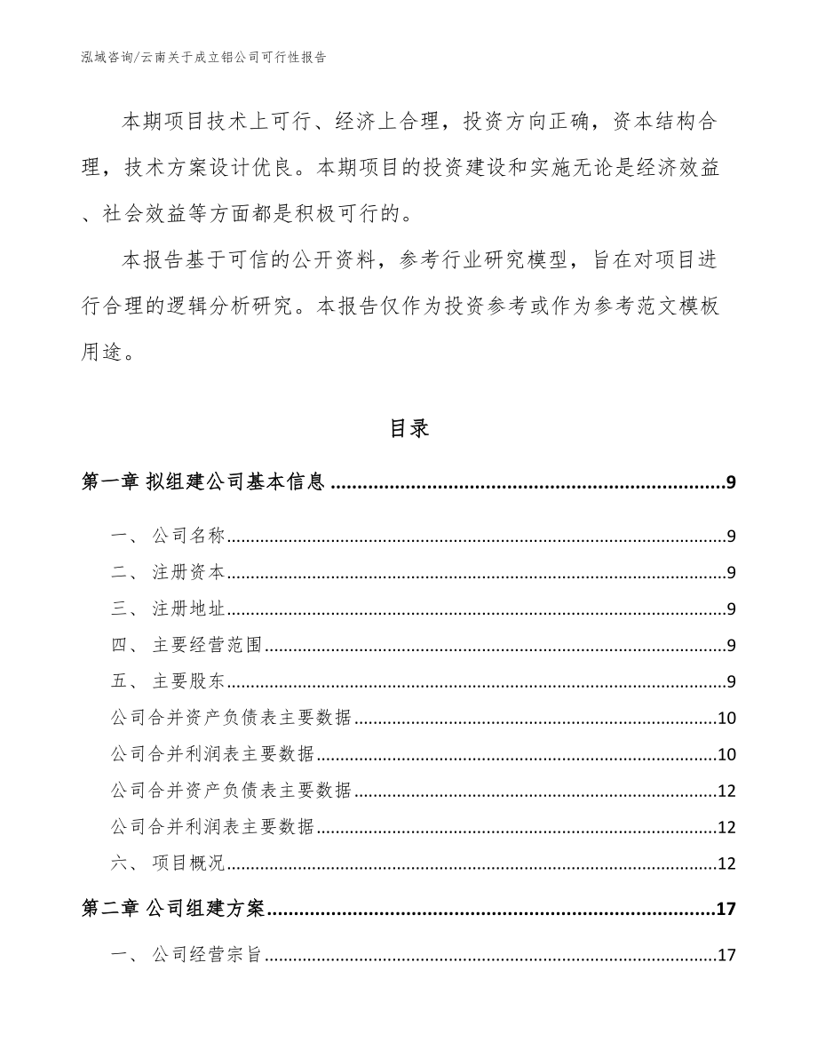 云南关于成立铝公司可行性报告_第3页