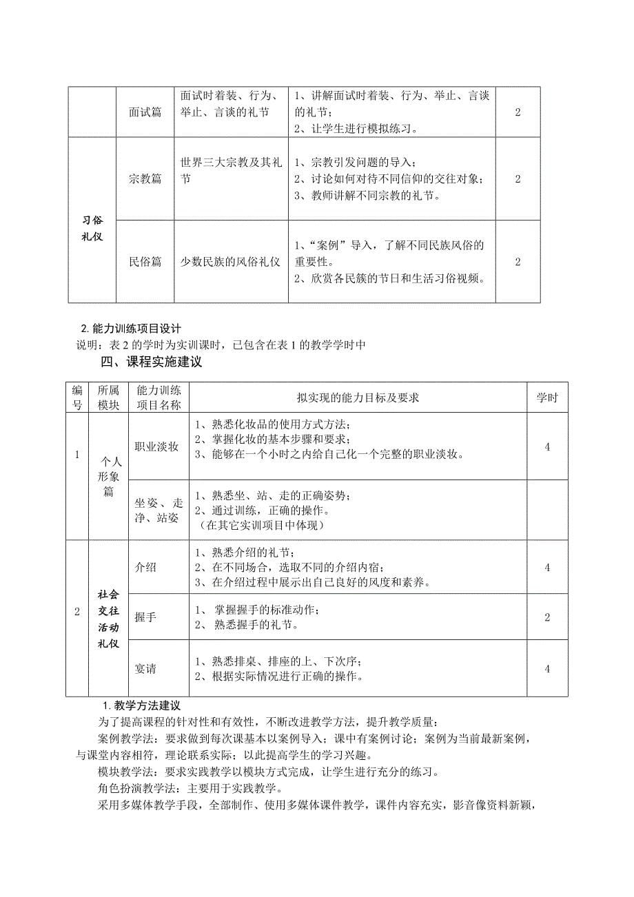 社交礼仪课程标准_第5页