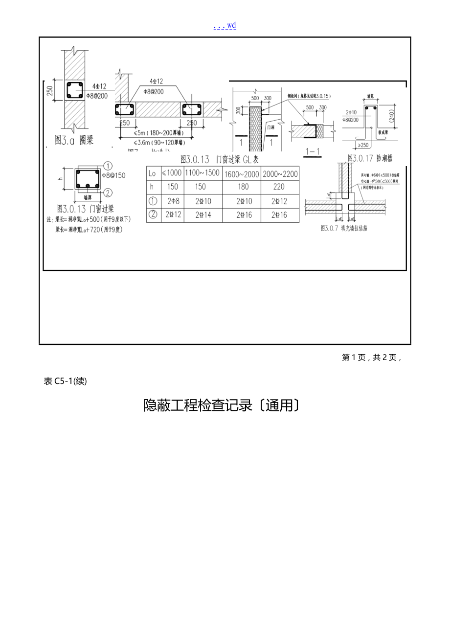 隐蔽工程验收记录文稿填充墙_第3页