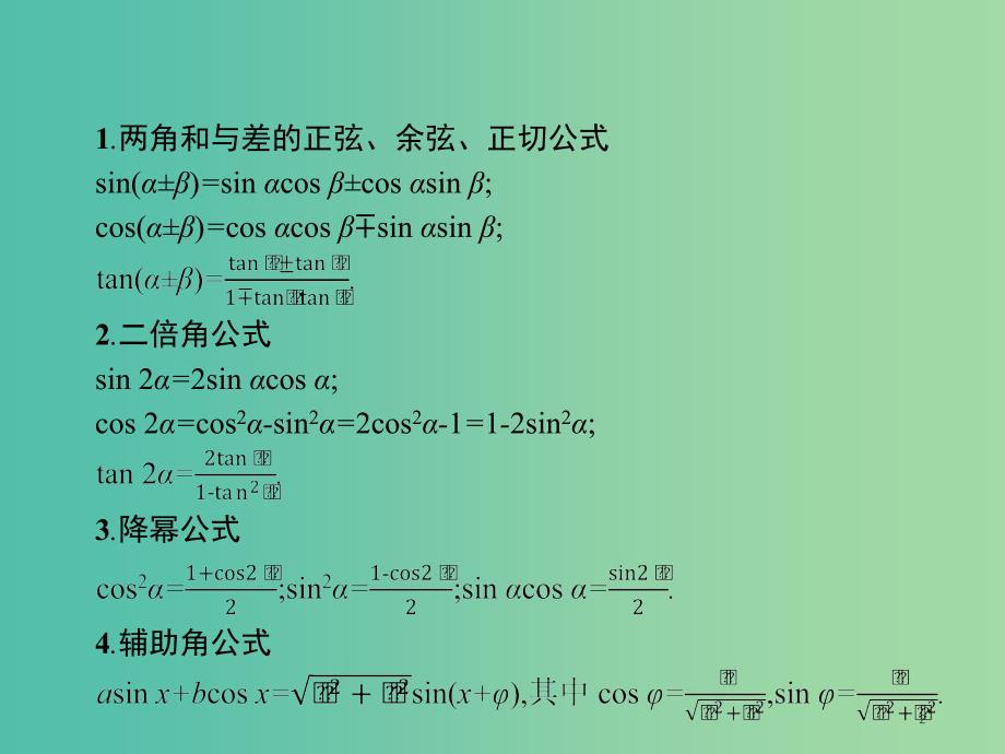 2019年高考数学总复习 3.2 三角变换与解三角形课件 理.ppt_第2页