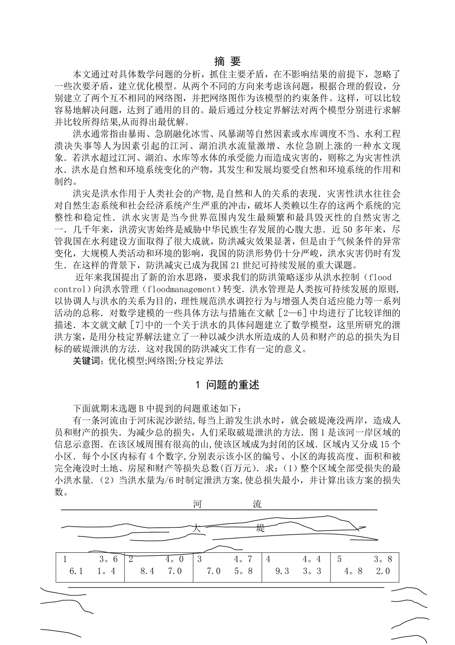 泄洪方案数学模型_第1页