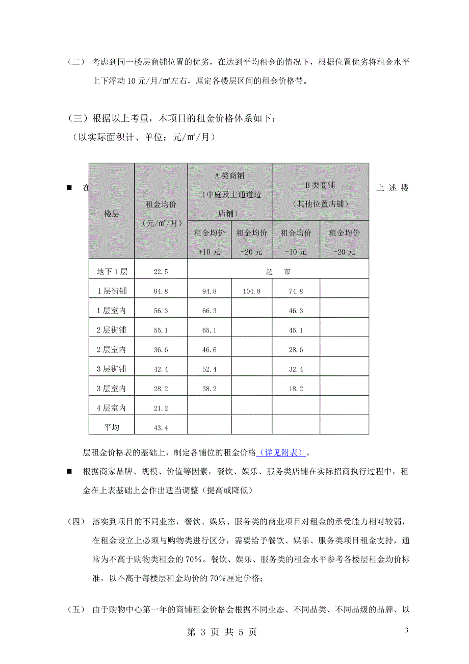 综合体租金测算方案_第4页