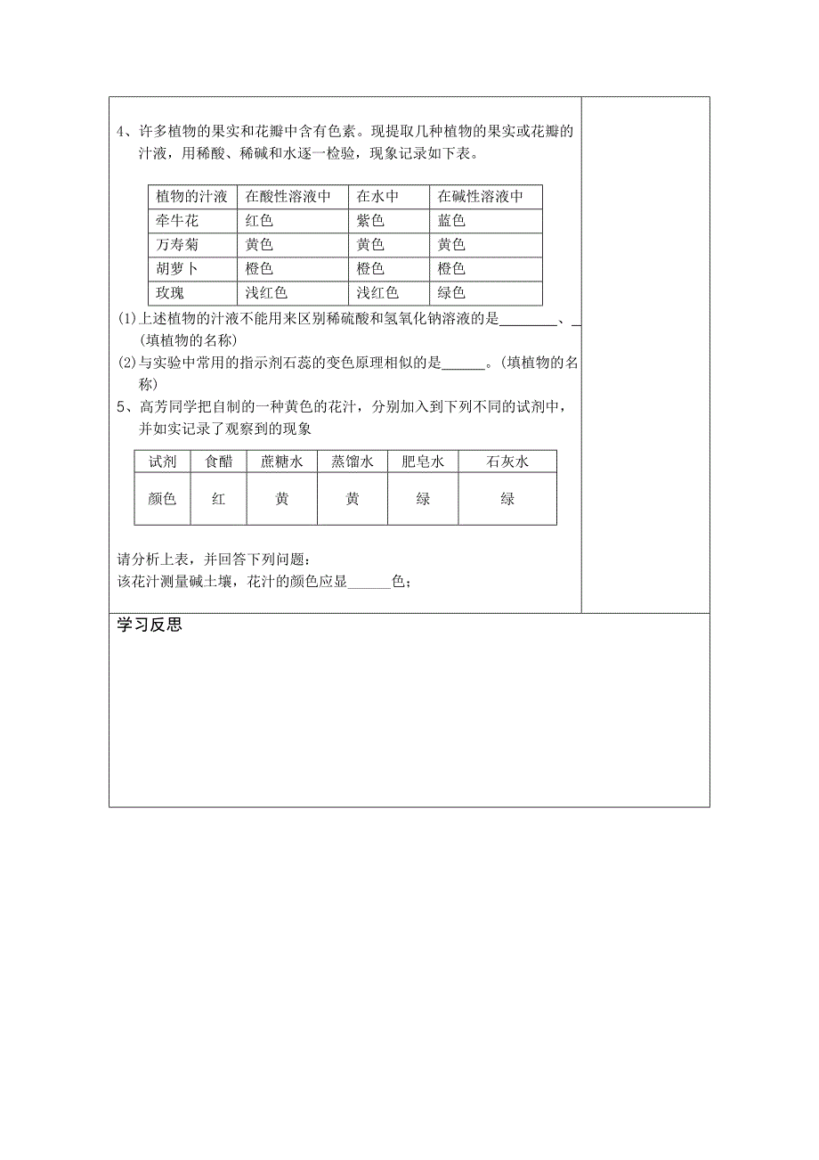 人教版九年级化学第十单元《酸和碱》教学案(Word版共4课时).doc_第3页