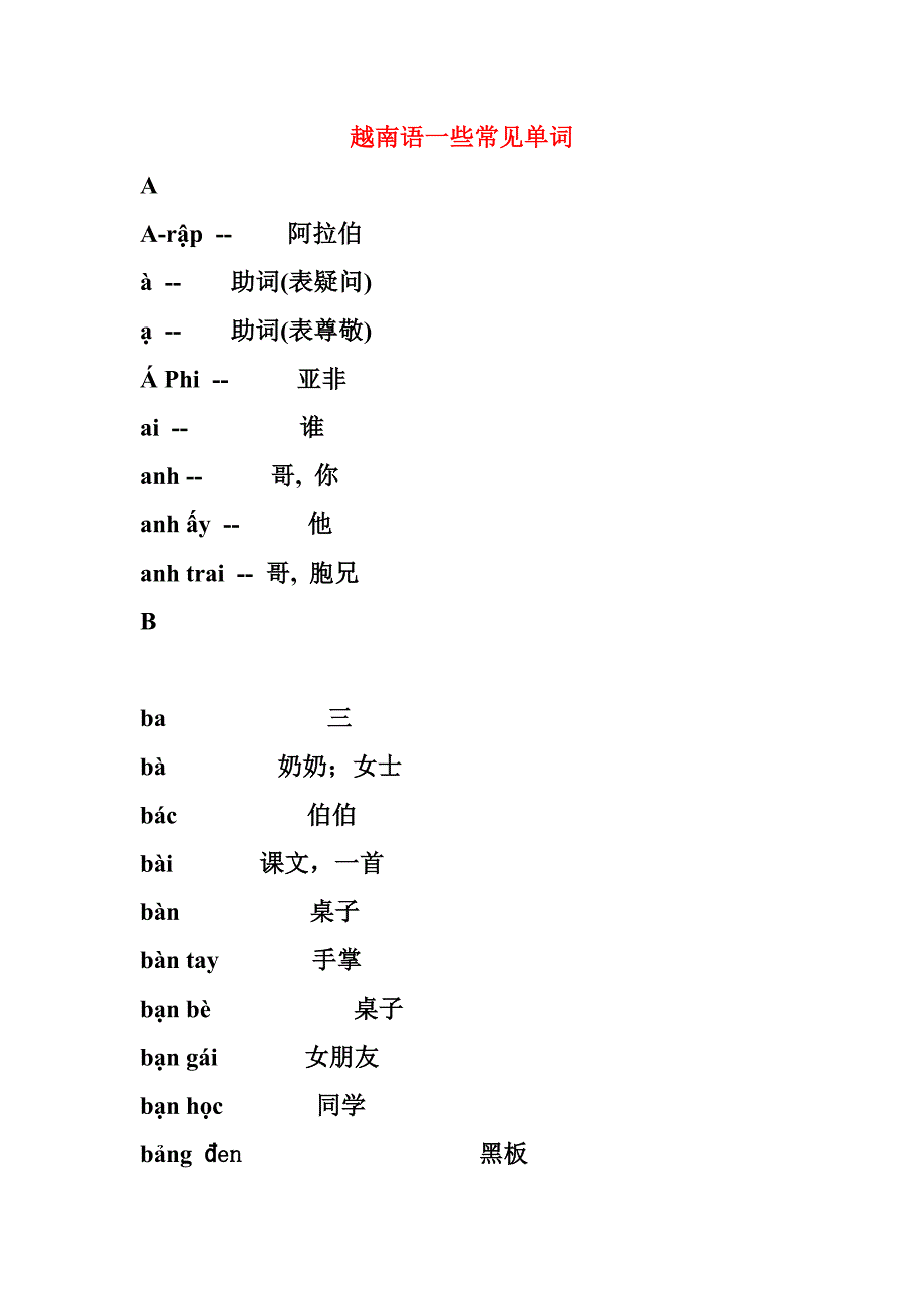 越南语一些常用单词_词汇表.doc_第1页