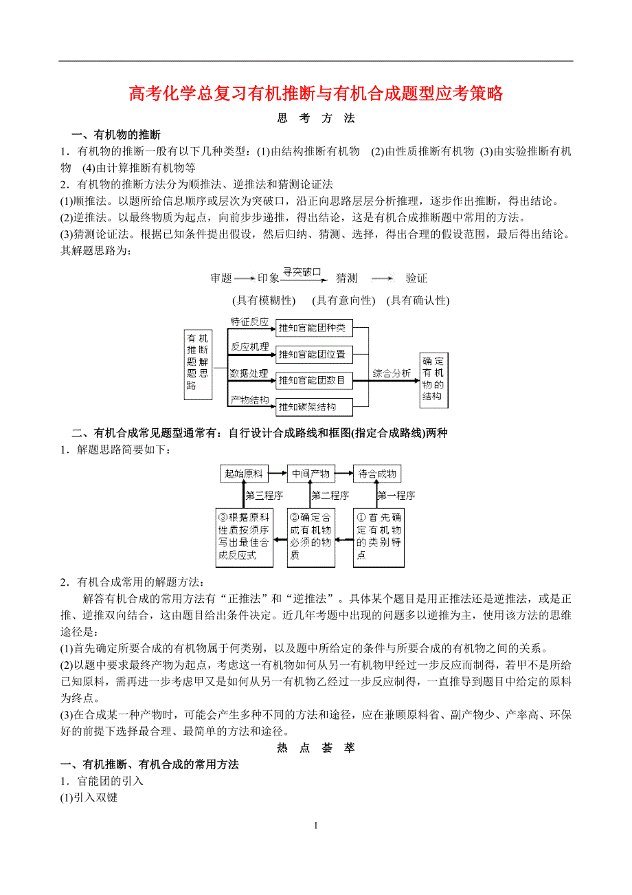 有机化学做题技巧_第1页