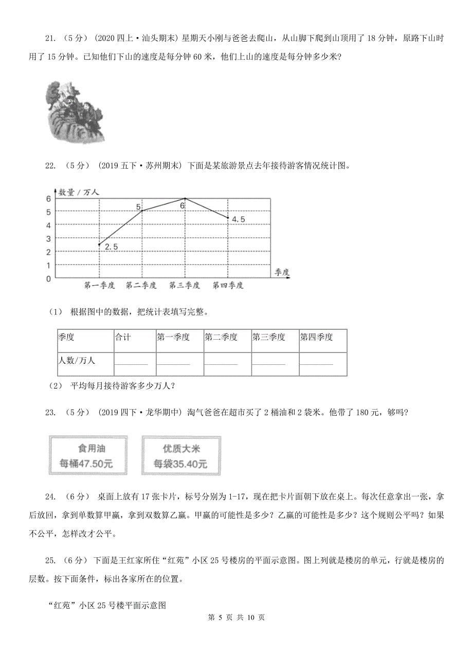 河南省平顶山市五年级上册数学期中模拟卷_第5页