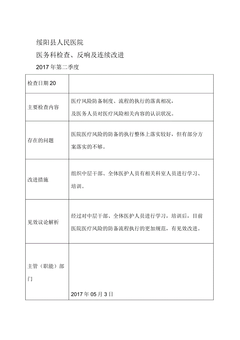 医疗风险管理医务科检查反馈及持续改进.doc_第2页