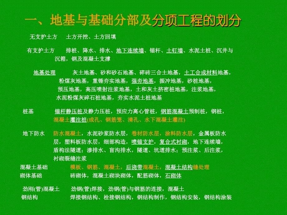 建筑工程分部、分项工程的划分及验收_第5页