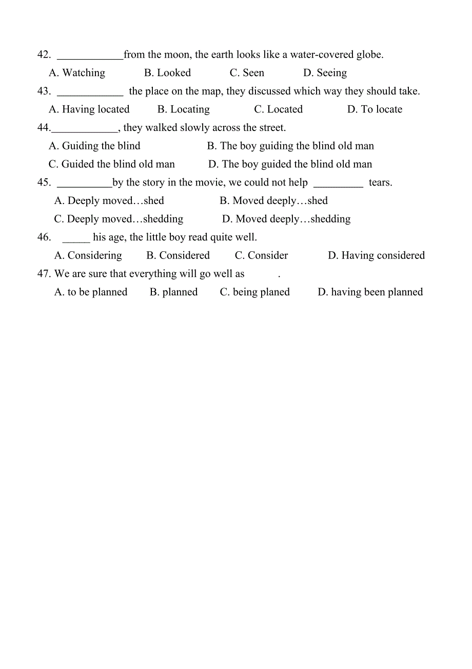 动词时态语态和非谓语动词练习题_第4页